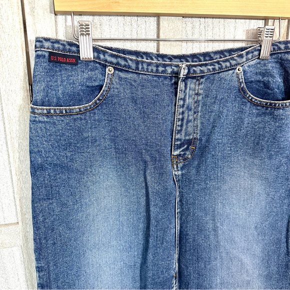 Vintage US POLO ASSN Jean Long Maxi Skirt Womens 7/8 Y2K 90’s Denim Front Slit - Picture 4 of 11